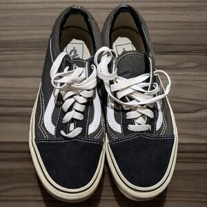 Old Skool VANS Lace Up Shoes Suede & Canvas Black & White Women's 7.5 Men's 6